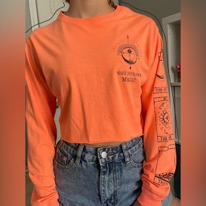 Orange long sleeve crop top